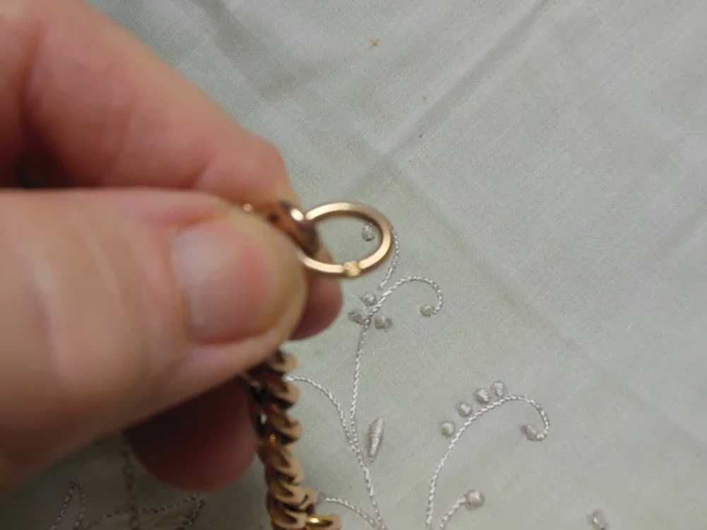 9 Kt  Rose Gold Curb Link Bracelet with Heart Pad… - image 4