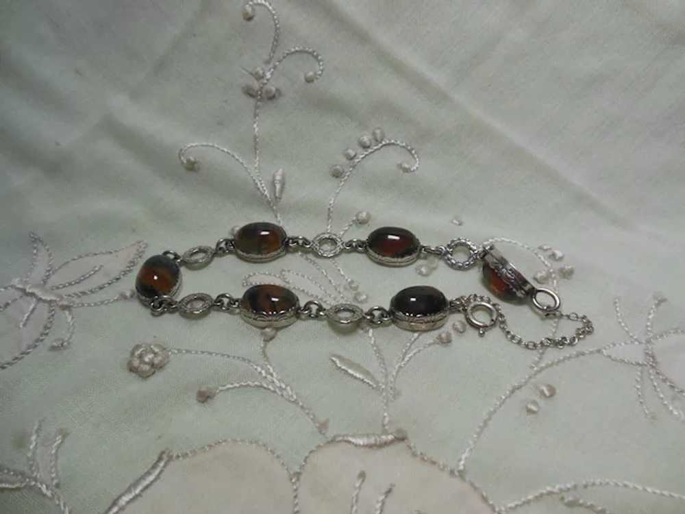 Sterling Silver & Moss Agate Bracelet - image 5