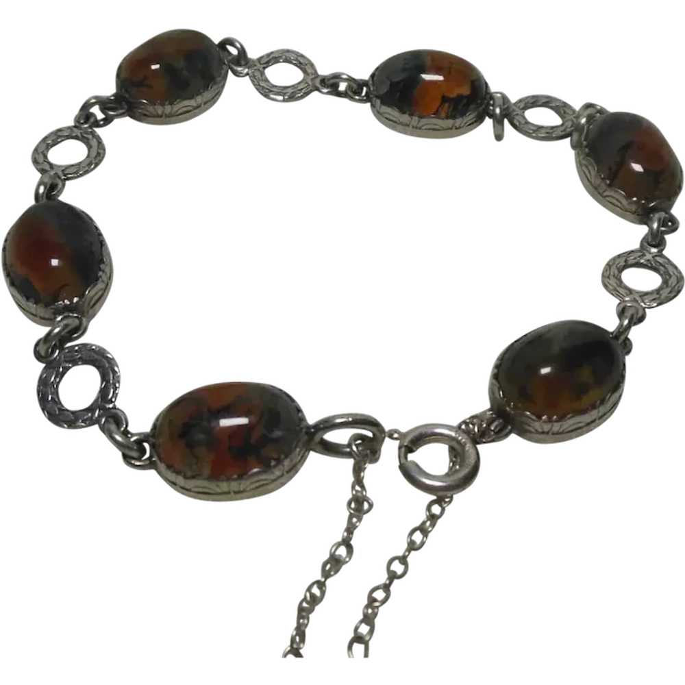 Sterling Silver & Moss Agate Bracelet - image 6