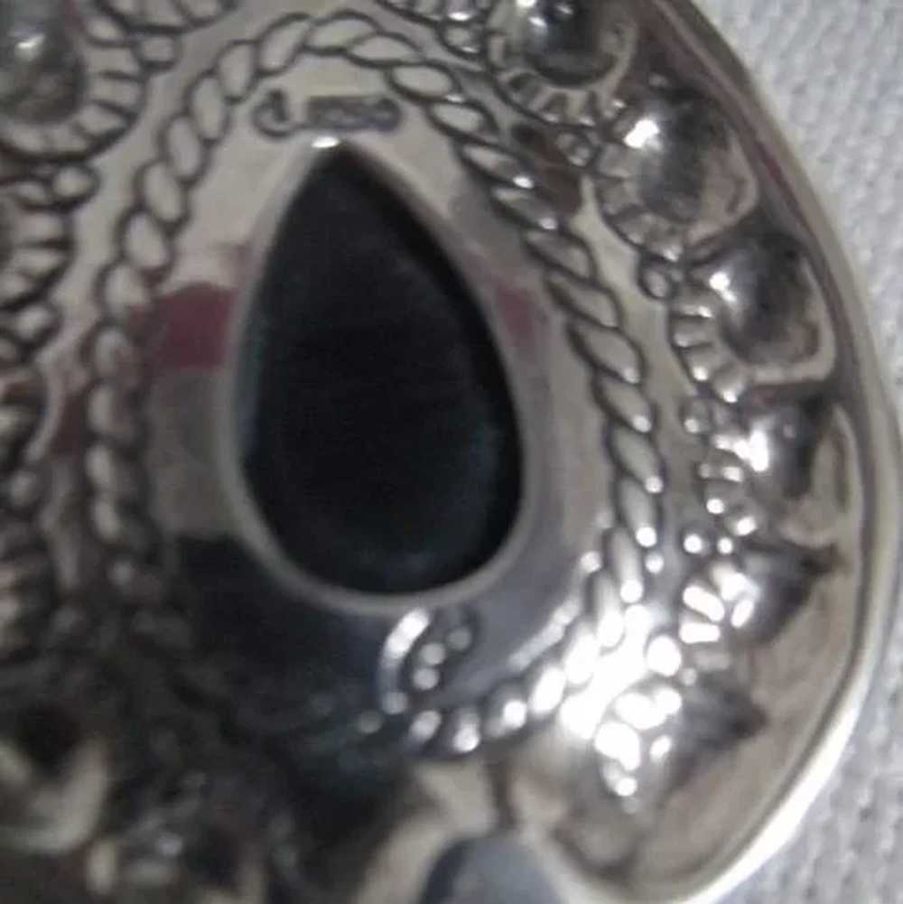 Sterling Silver Pendant with Inlaid Stones - image 9