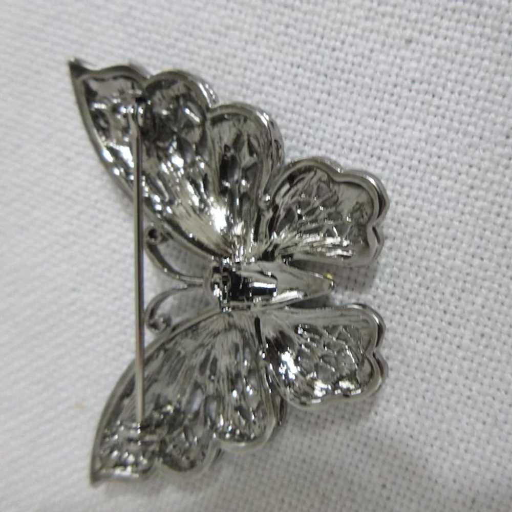 Crystal and Rhinestone Butterfly Brooch - image 5