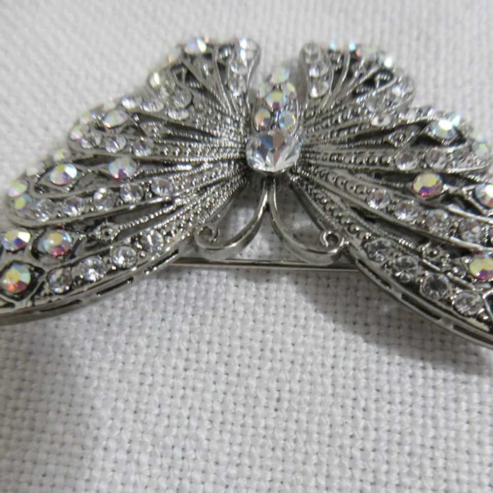 Crystal and Rhinestone Butterfly Brooch - image 7
