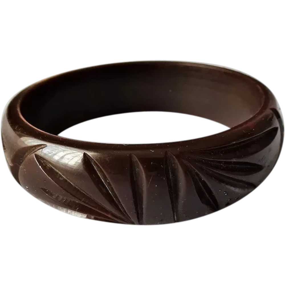 STUNNING Art Deco Deeply Carved Bakelite Bracelet… - image 1