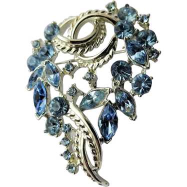 DREAMY Light Blue Art Glass Brooch,Sparkling Blue… - image 1