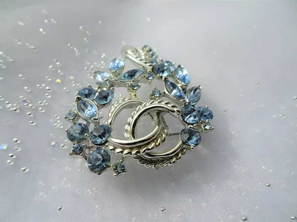 DREAMY Light Blue Art Glass Brooch,Sparkling Blue… - image 2