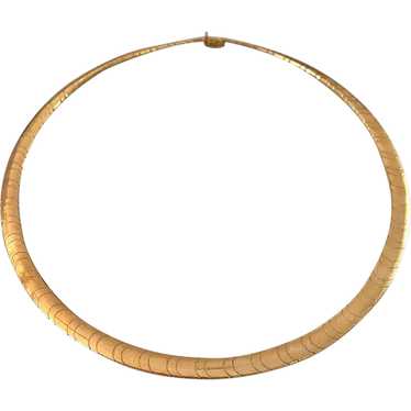 Vintage Articulated 14K Gold Omega Necklace - image 1