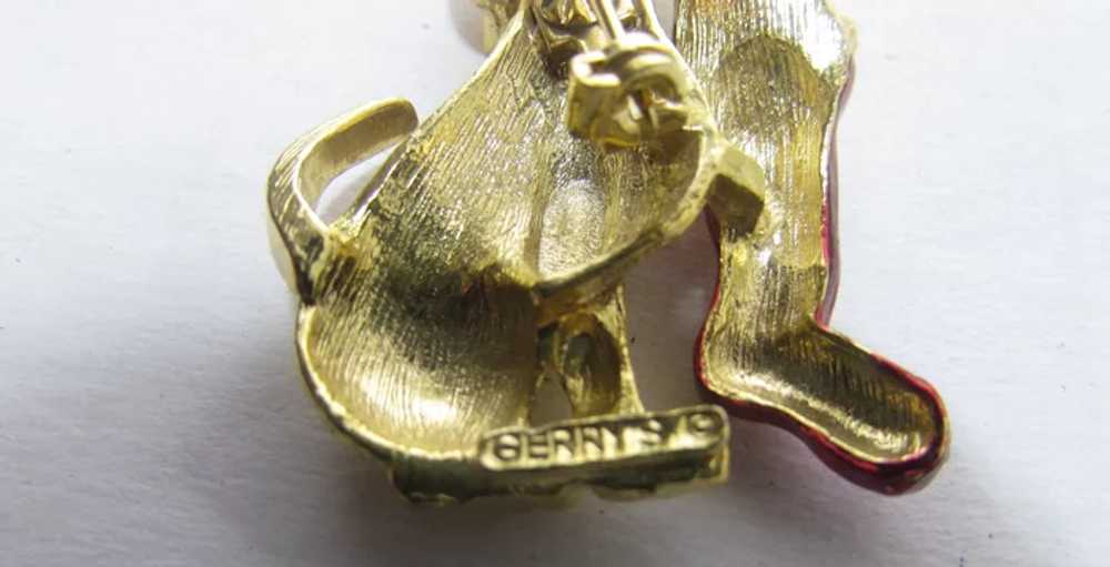 Vintage Gerrys Gold Tone Puppy Holding a Christma… - image 7