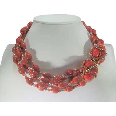 William De Lillo Multi Strand Necklace With Fabul… - image 1