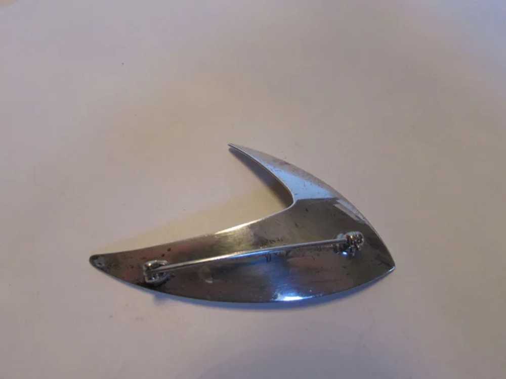 Sterling Silver Modernist Pin and Screw Back Earr… - image 7