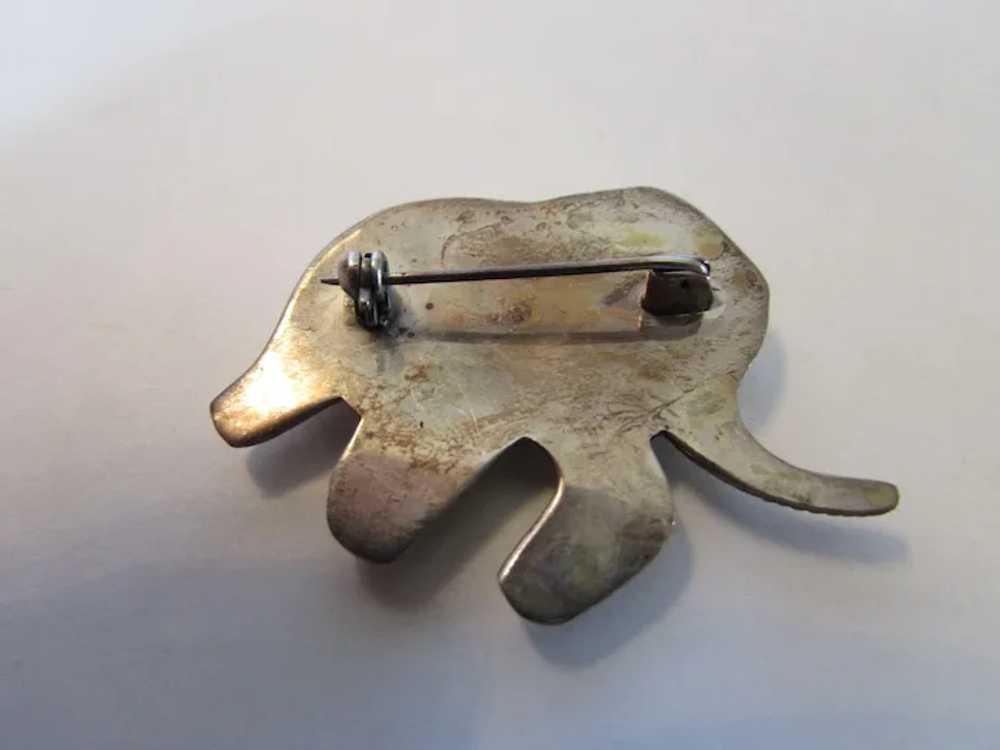 Sterling Silver Trunk Up Elephant Pin - image 5