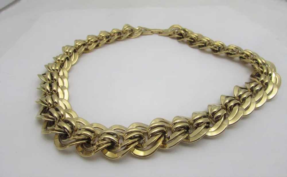 Vintage Statement Goldtone Necklace - image 3