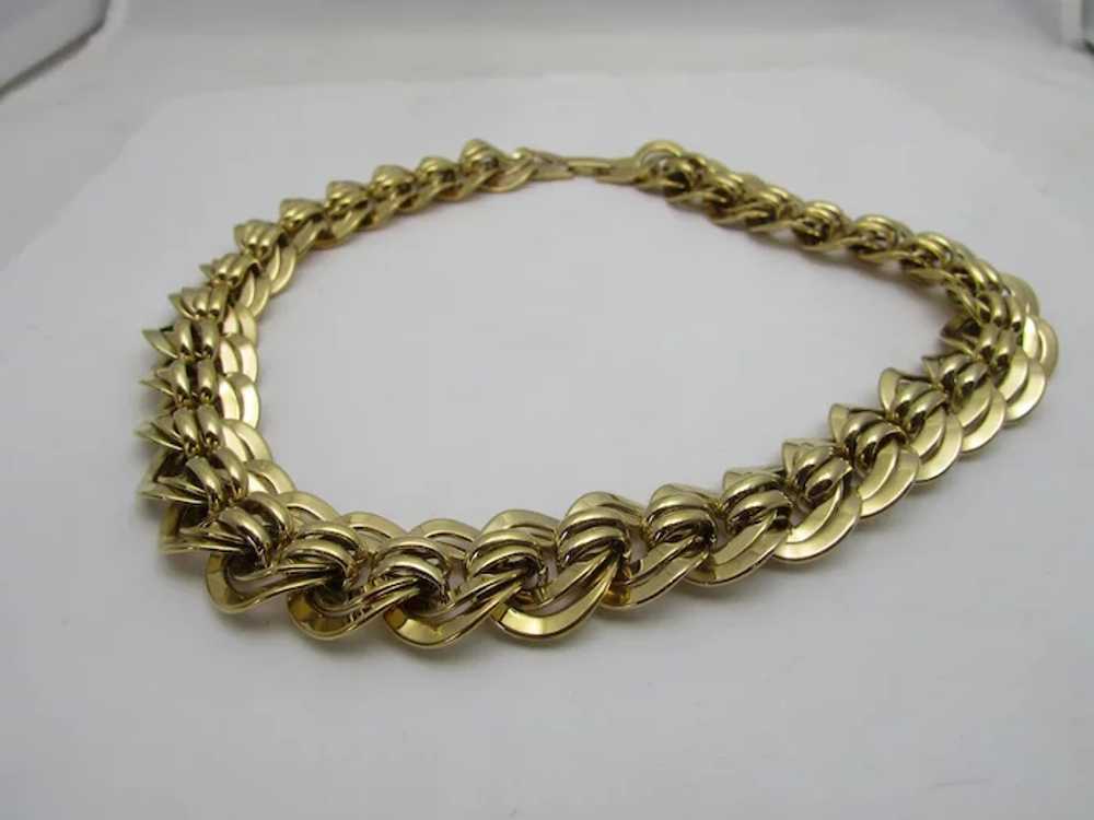 Vintage Statement Goldtone Necklace - image 4