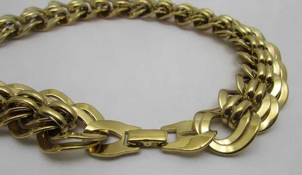 Vintage Statement Goldtone Necklace - image 5
