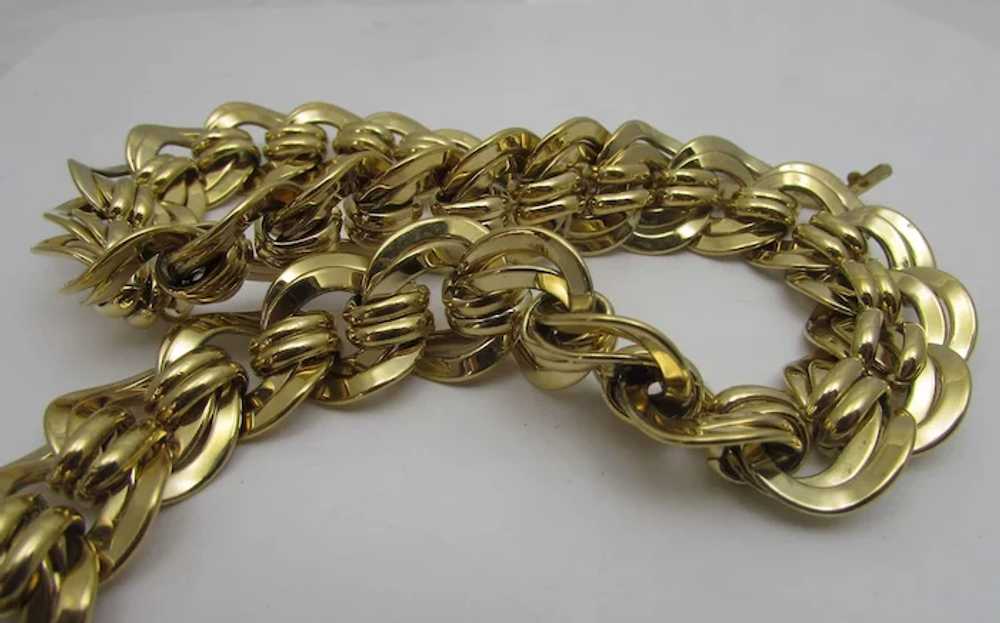 Vintage Statement Goldtone Necklace - image 7