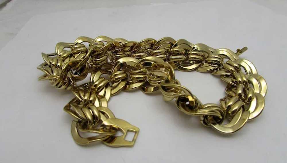 Vintage Statement Goldtone Necklace - image 8