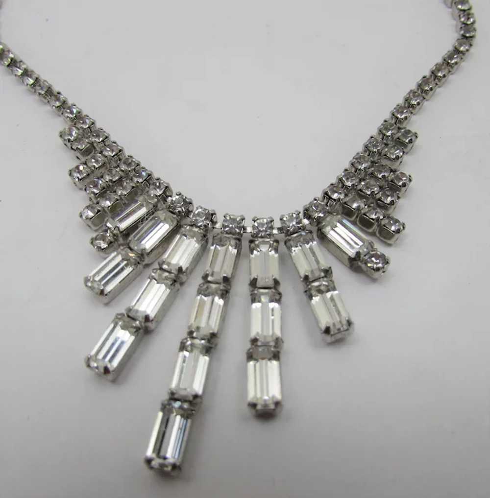 Vintage Weiss Deco Style Clear Crystal Necklace - image 6