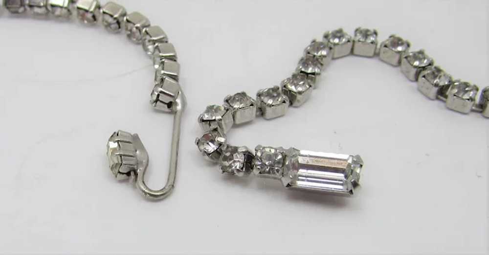 Vintage Weiss Deco Style Clear Crystal Necklace - image 7