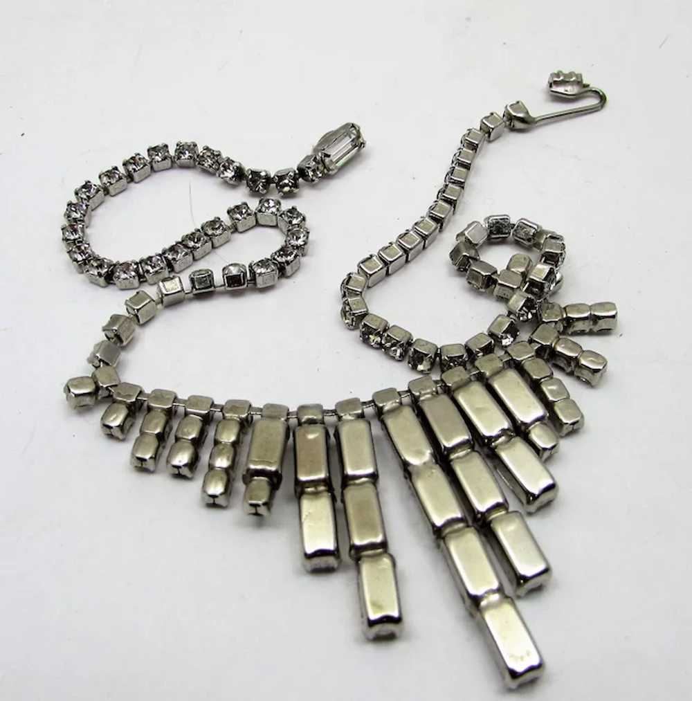 Vintage Weiss Deco Style Clear Crystal Necklace - image 8