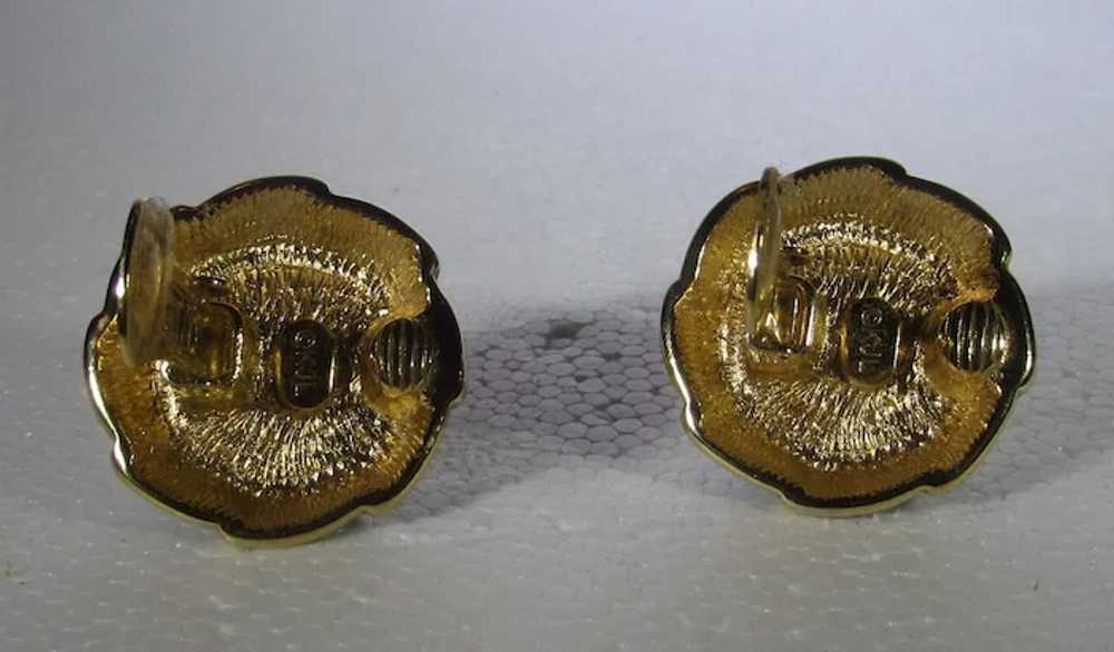 Vintage Kenneth J. Lane Clip On Earrings With Bla… - image 4