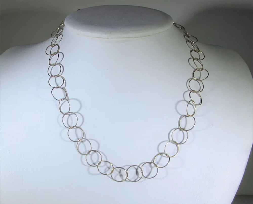 Sterling Silver Vermeil Circle Chain by Danecraft - image 2