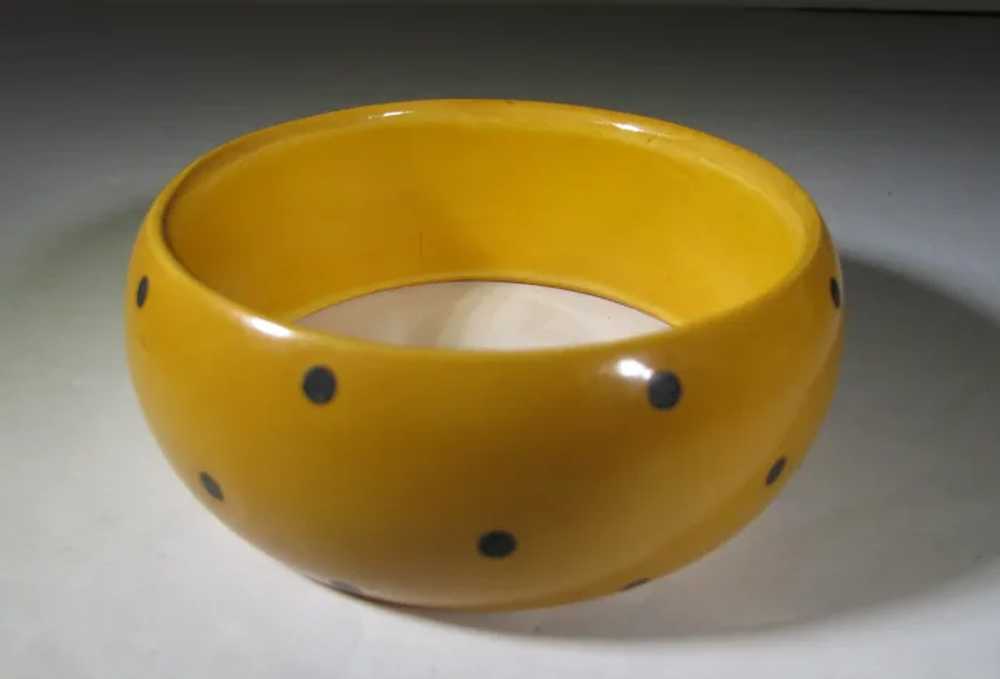 Bakelite Butterscotch Dot Cuff - image 12