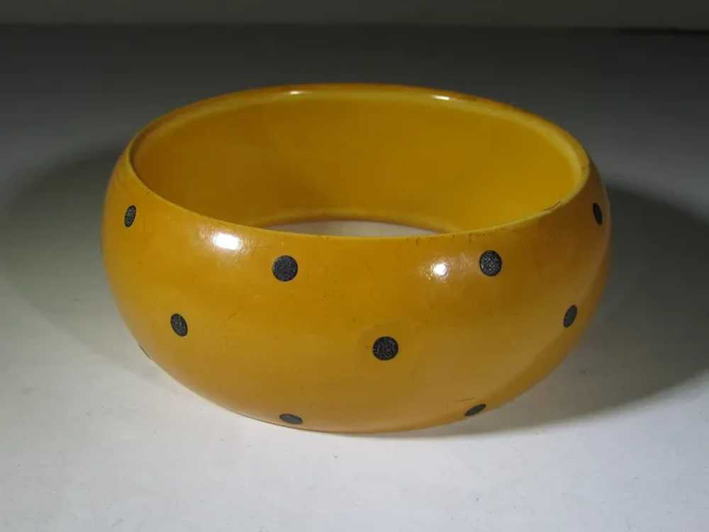 Bakelite Butterscotch Dot Cuff - image 2