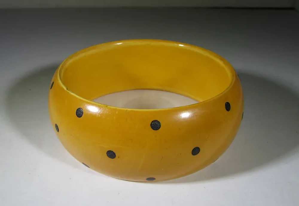 Bakelite Butterscotch Dot Cuff - image 4