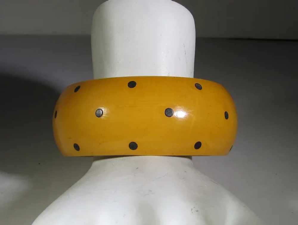 Bakelite Butterscotch Dot Cuff - image 6