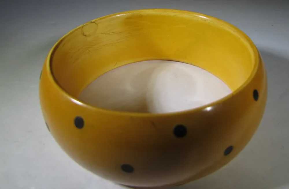 Bakelite Butterscotch Dot Cuff - image 8