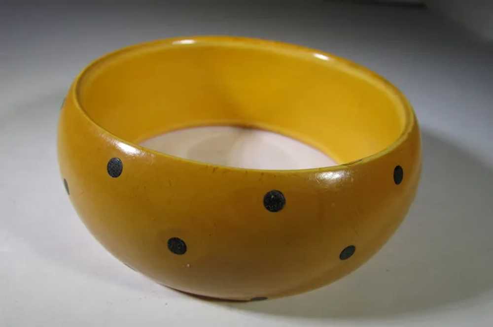 Bakelite Butterscotch Dot Cuff - image 9