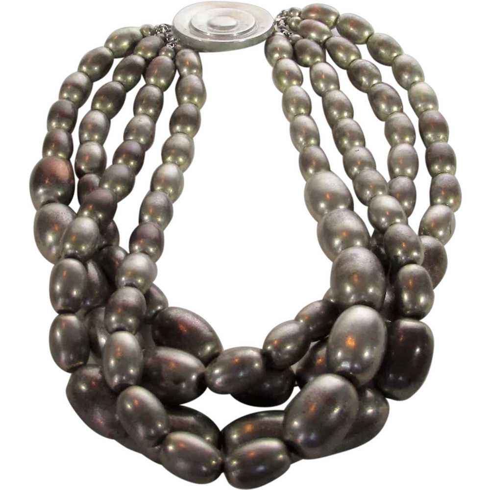 Ben Amun Statement Necklace With Four Intertwined Str Gem