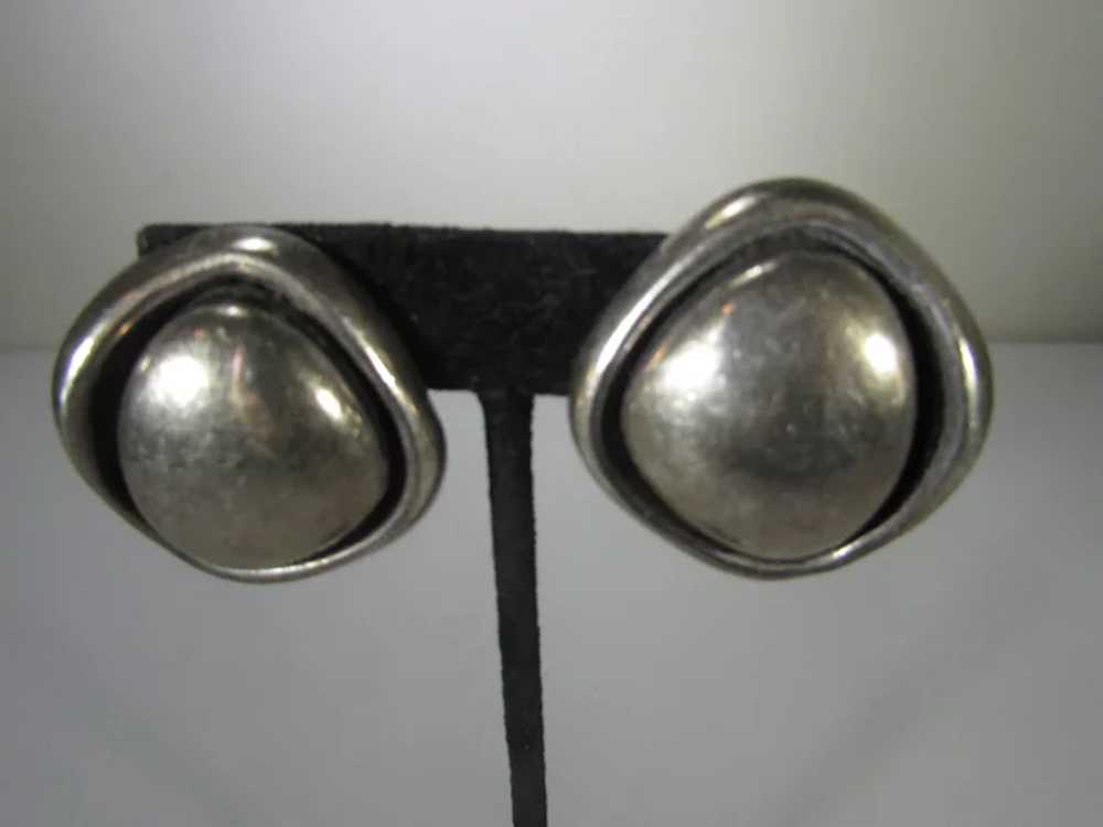 Sterling Silver Clip On Earrings Signed Mexico 925 - image 10
