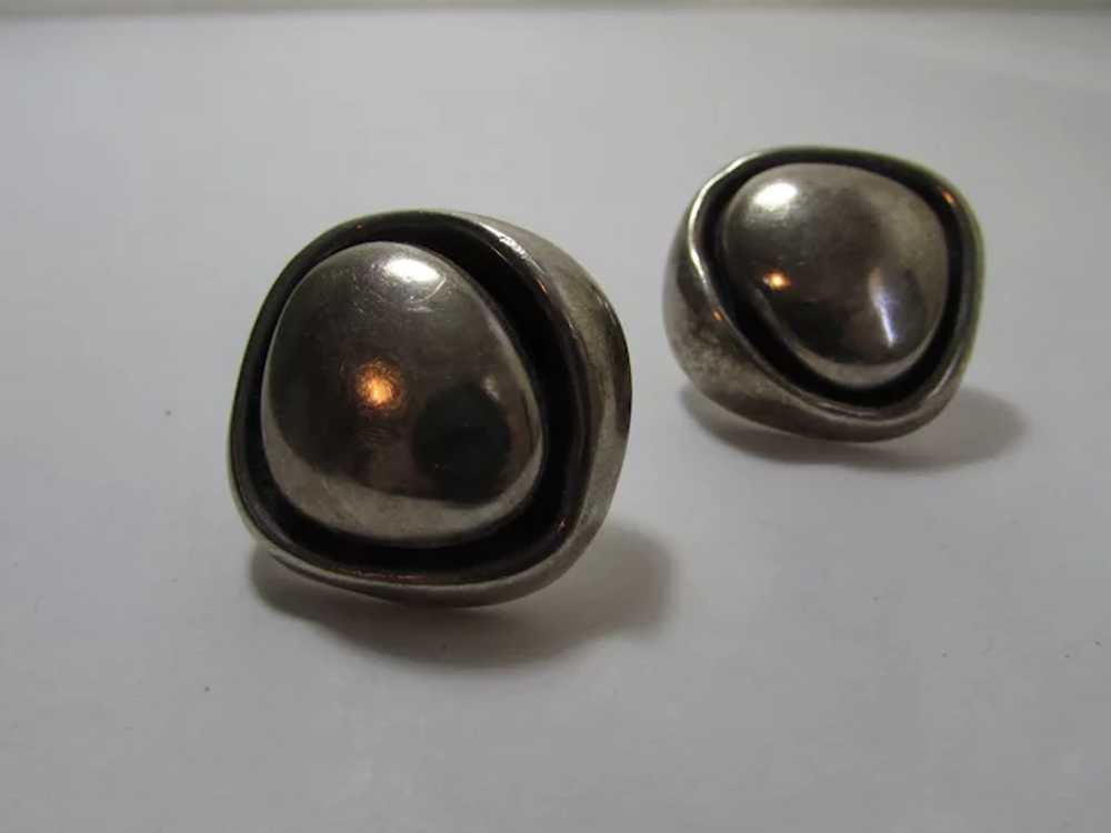 Sterling Silver Clip On Earrings Signed Mexico 925 - image 11