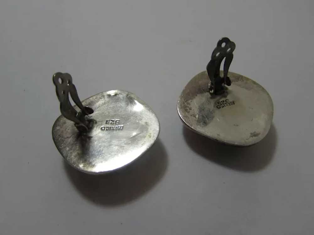 Sterling Silver Clip On Earrings Signed Mexico 925 - image 9