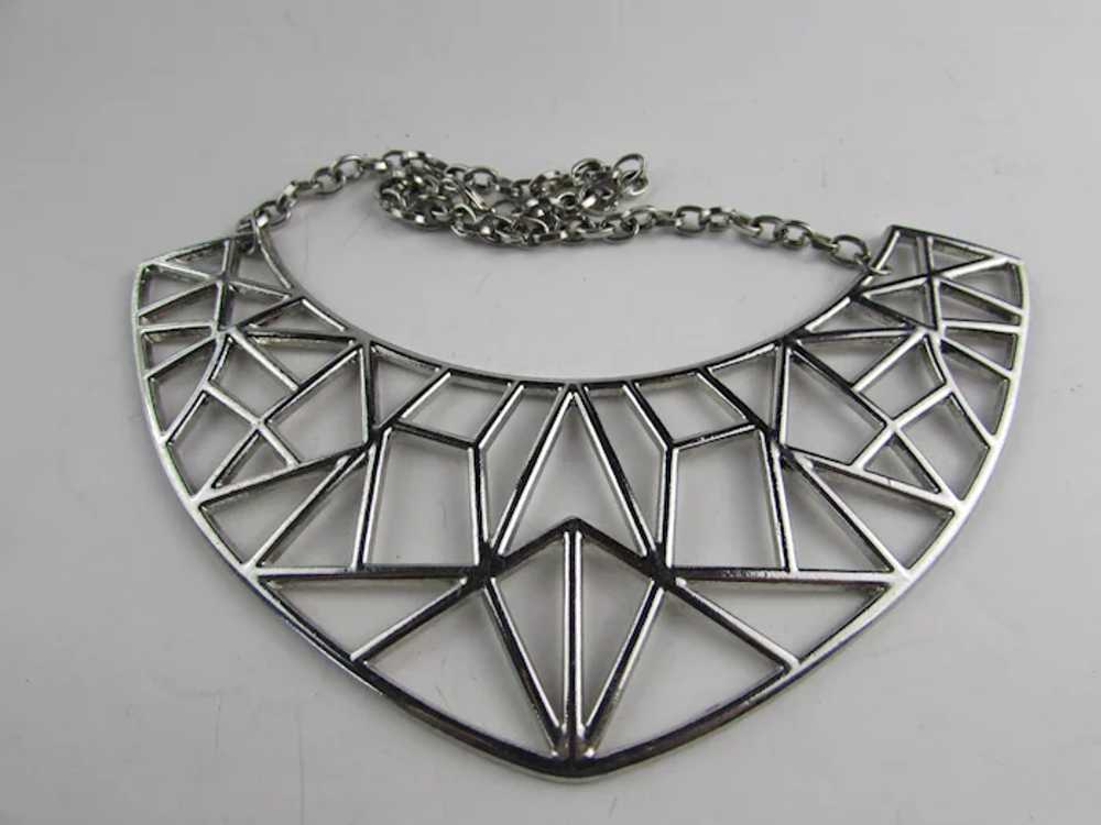 Abstract Silver Tone Necklace - image 10