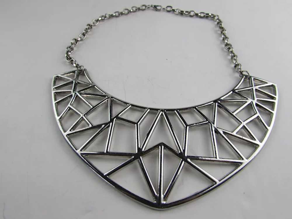 Abstract Silver Tone Necklace - image 11