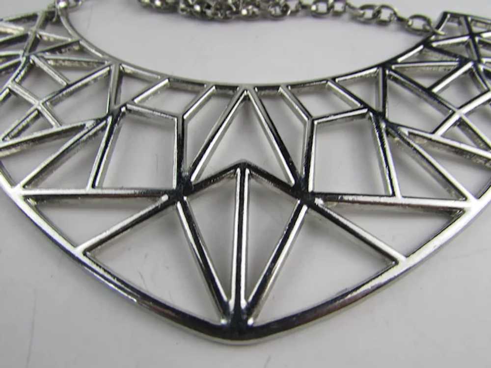 Abstract Silver Tone Necklace - image 12