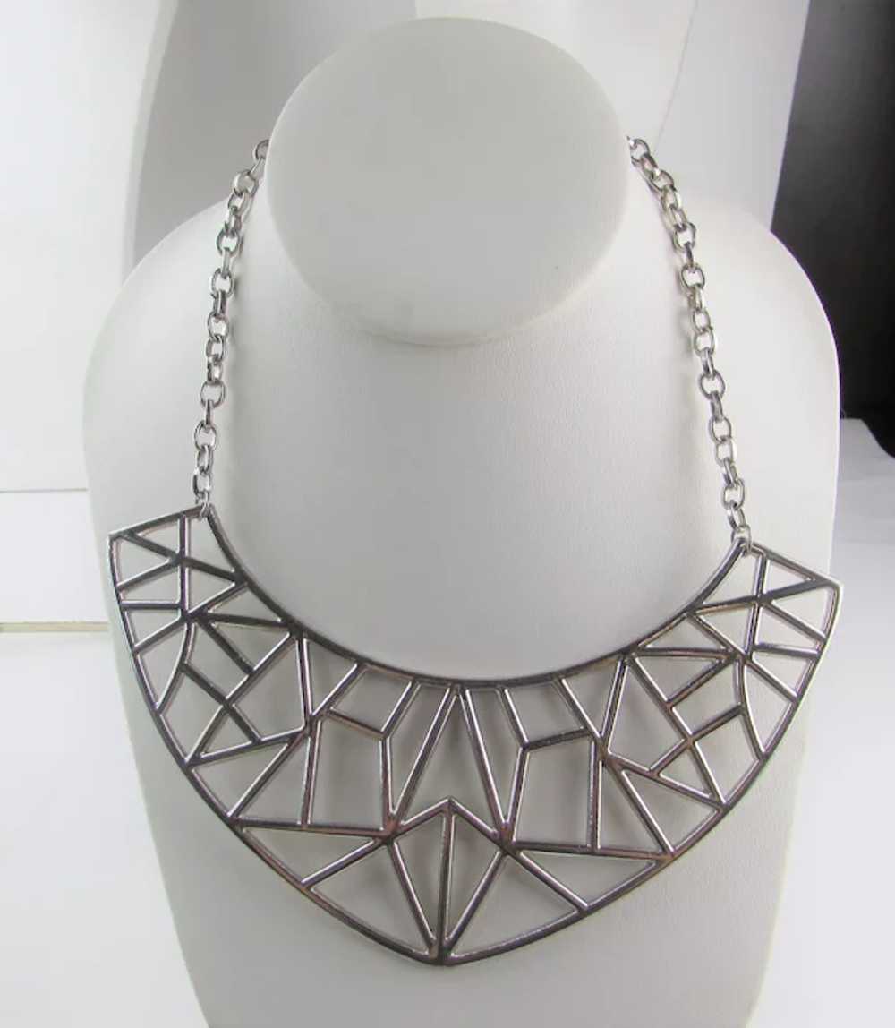 Abstract Silver Tone Necklace - image 6