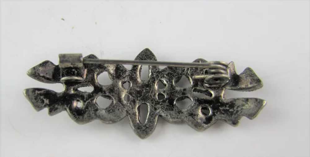 Sterling Silver Marcasite Pin With Early Trumpet … - image 4