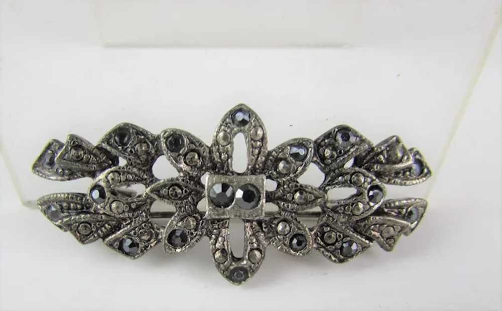 Sterling Silver Marcasite Pin With Early Trumpet … - image 6