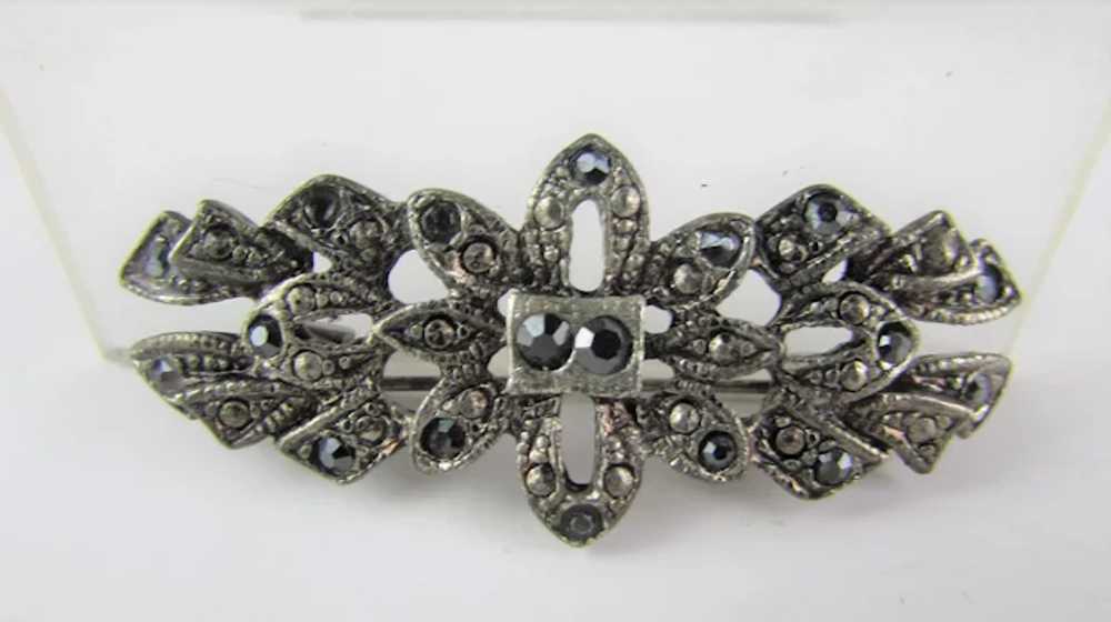 Sterling Silver Marcasite Pin With Early Trumpet … - image 8