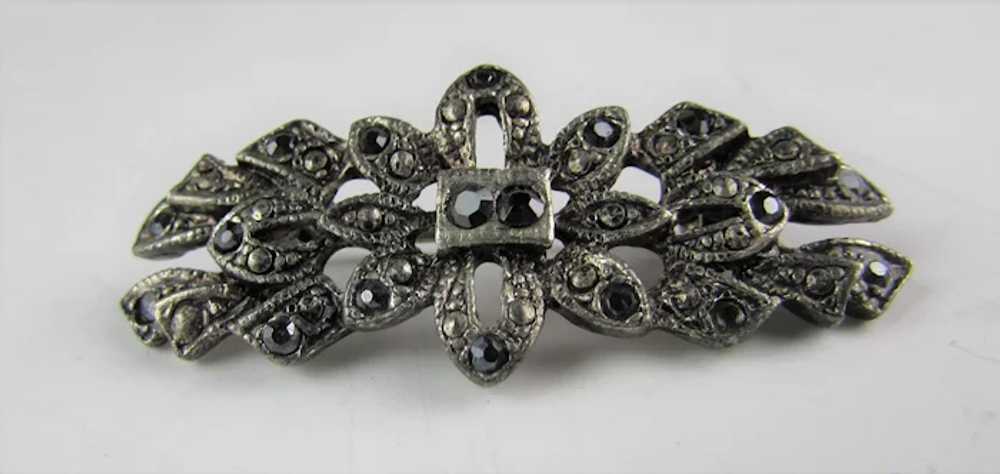 Sterling Silver Marcasite Pin With Early Trumpet … - image 9