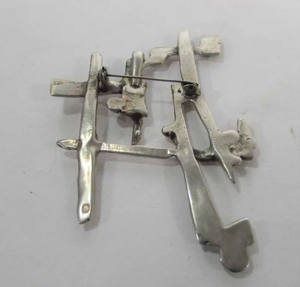 Sterling Silver Brutalist Pin/Pendant - image 10