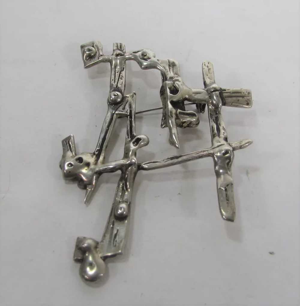 Sterling Silver Brutalist Pin/Pendant - image 5