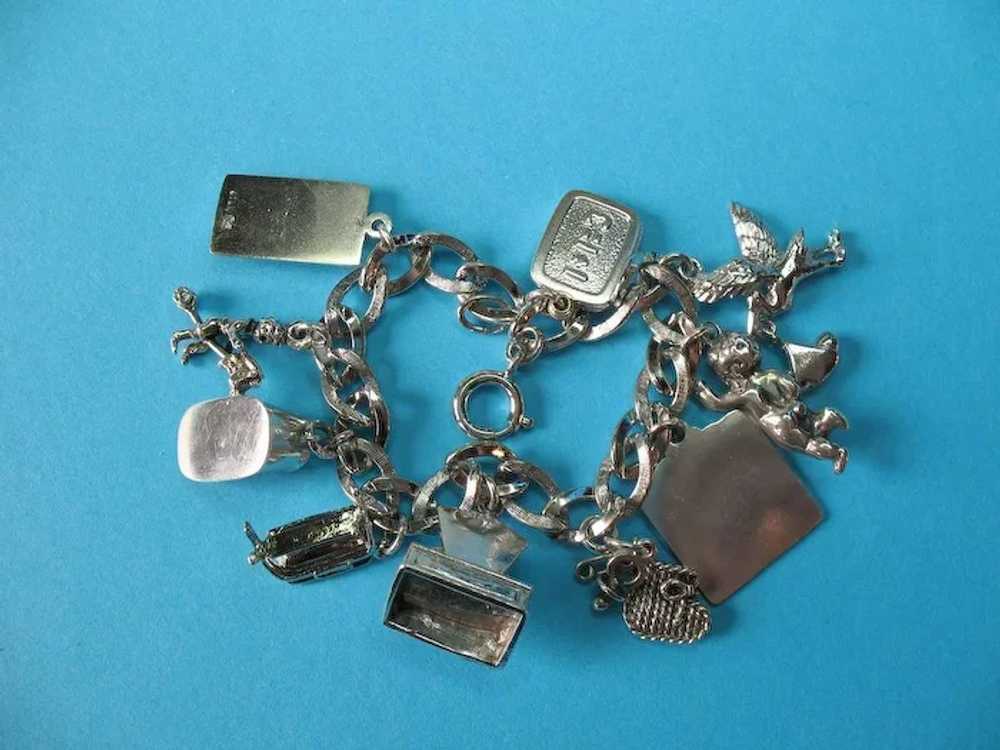 Vintage Sterling Silver Themed Baby Charm Bracele… - image 3