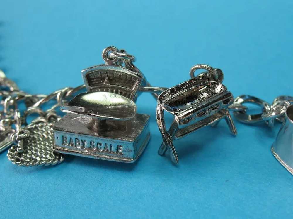 Vintage Sterling Silver Themed Baby Charm Bracele… - image 4