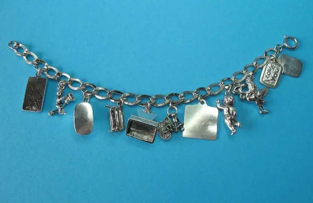 Vintage Sterling Silver Themed Baby Charm Bracele… - image 5