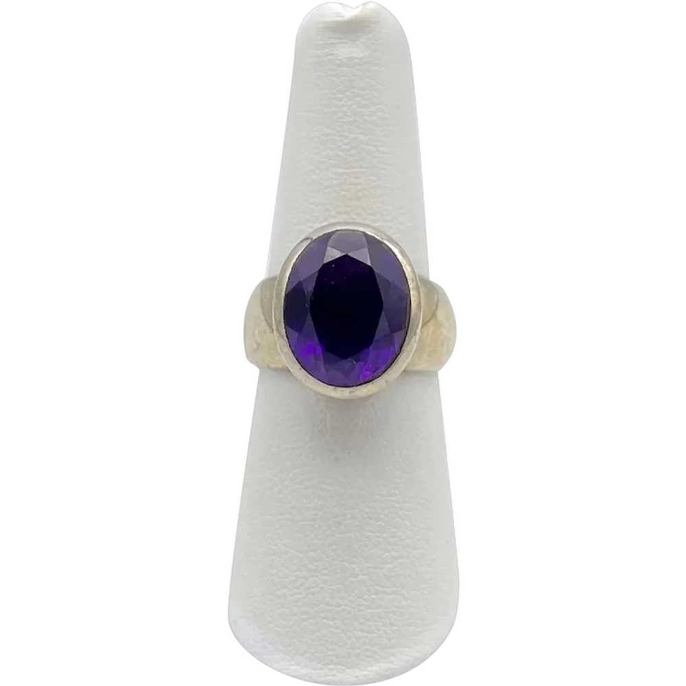 Oval Cut Amethyst Ring - Sterling Silver - image 1