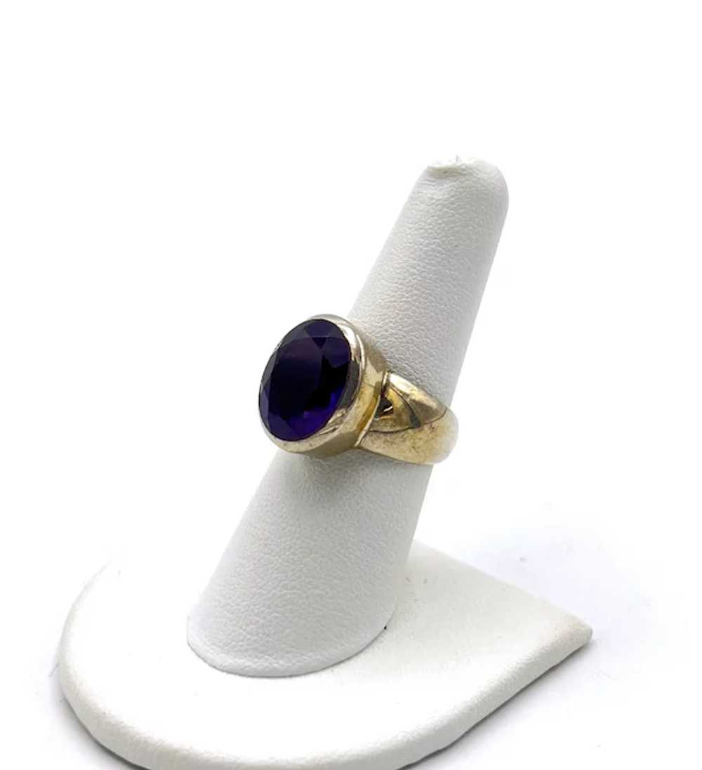 Oval Cut Amethyst Ring - Sterling Silver - image 2