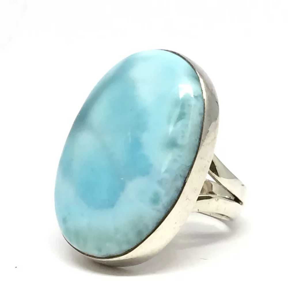 Larimar Cabochon Ring - Sterling Silver - image 4